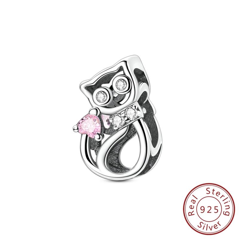 Real Copper Charms Luminous Firefly Butterfly Sunflower Pink Beads Fit Original Bracelet Women Birthday Diy Jewelry