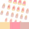 Long Wear French Artificial Nail 3D Flower Detail Yellow Coral Blend Easy Application Durability ABS Materials