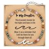 Inspirational Message Wave Bracelet Stainless Steel Beaded Bracelets  Birthday Gift