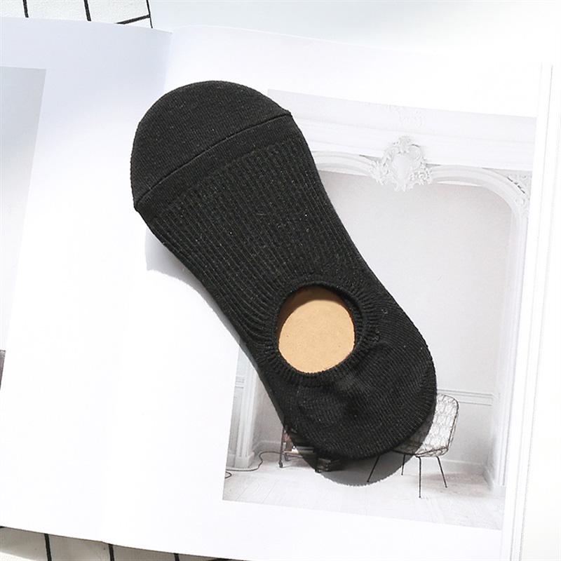 

Невидимый женский свитшот, летние удобные хлопковые бамбуковые женские носки-лодочки для девочек One size чёрный