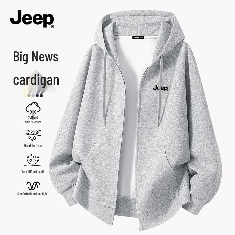 JEEP Men s Heavyweight Hooded Zip-Up Sweatshirt L