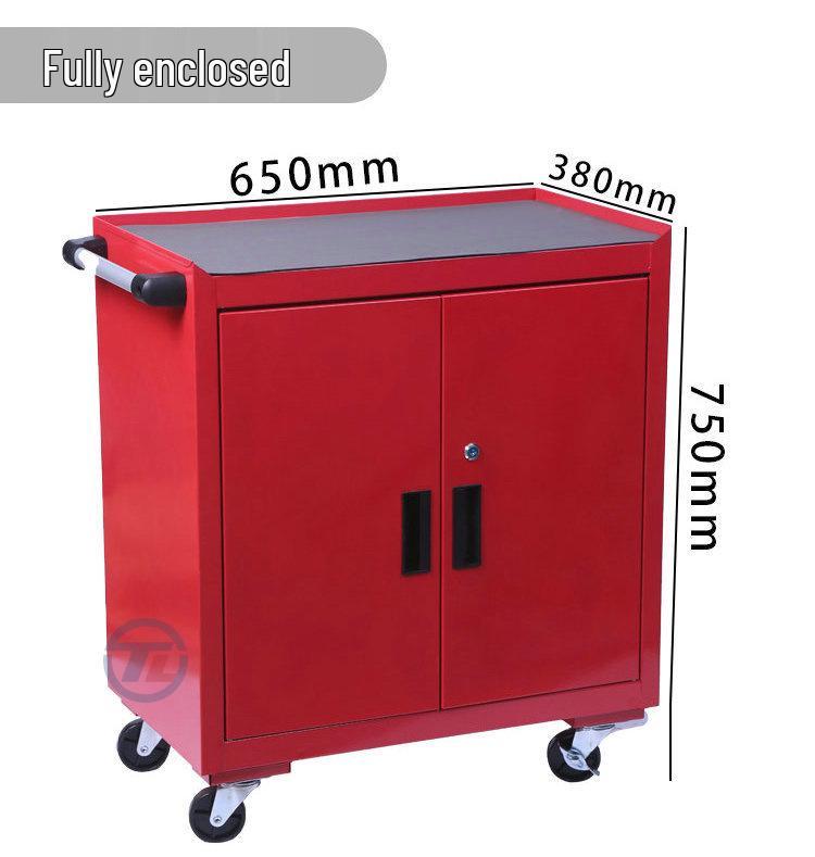 Three-Layer Tool Cart with Wheels & Pegboard - Universal Casters for Auto Repair