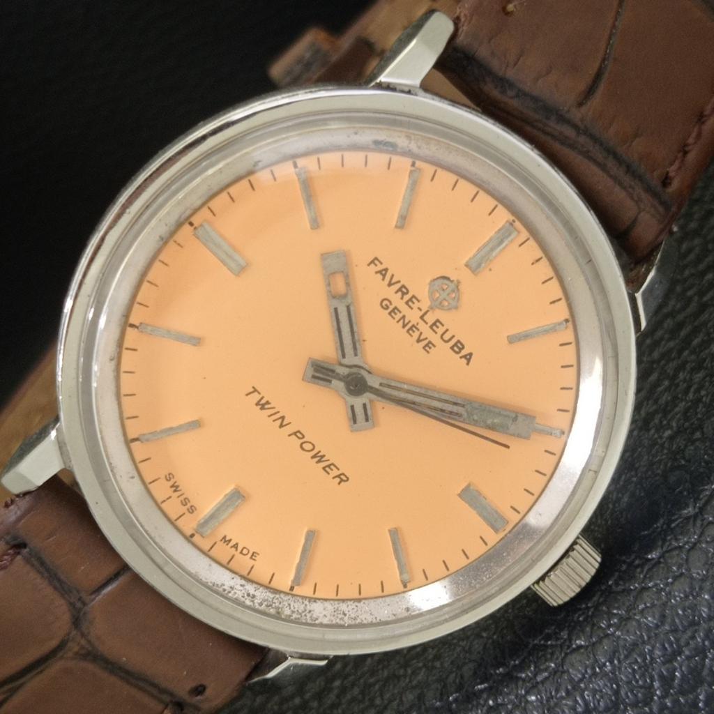

FAVRE LEUBA TWIN POWER 253 ВИНТАЖНЫЕ ШВЕЙЦАРСКИЕ МУЖСКИЕ ЧАСЫ С РУЧНЫМ ЗАВОДОМ БЕЖЕВЫЕ a703020-1 R212-a703020