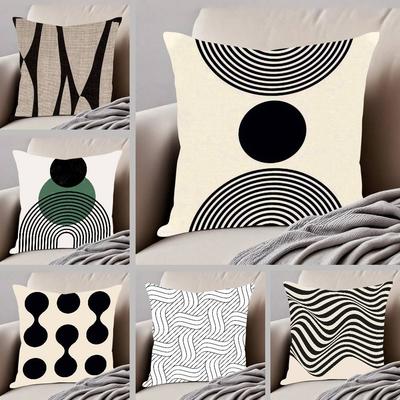 Reduzierte Geometrie Kissenbezug Muster Bedruckter Kissenbezug für Wohnzimmer Sofakissenbezug & Schlafzimmer Dekoration
