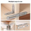 Black Stainless Steel Adjustable Angle Code Long Hole Activity 90 ° Right Angle Furniture Fixer L-shaped Shelf Bracket Connector