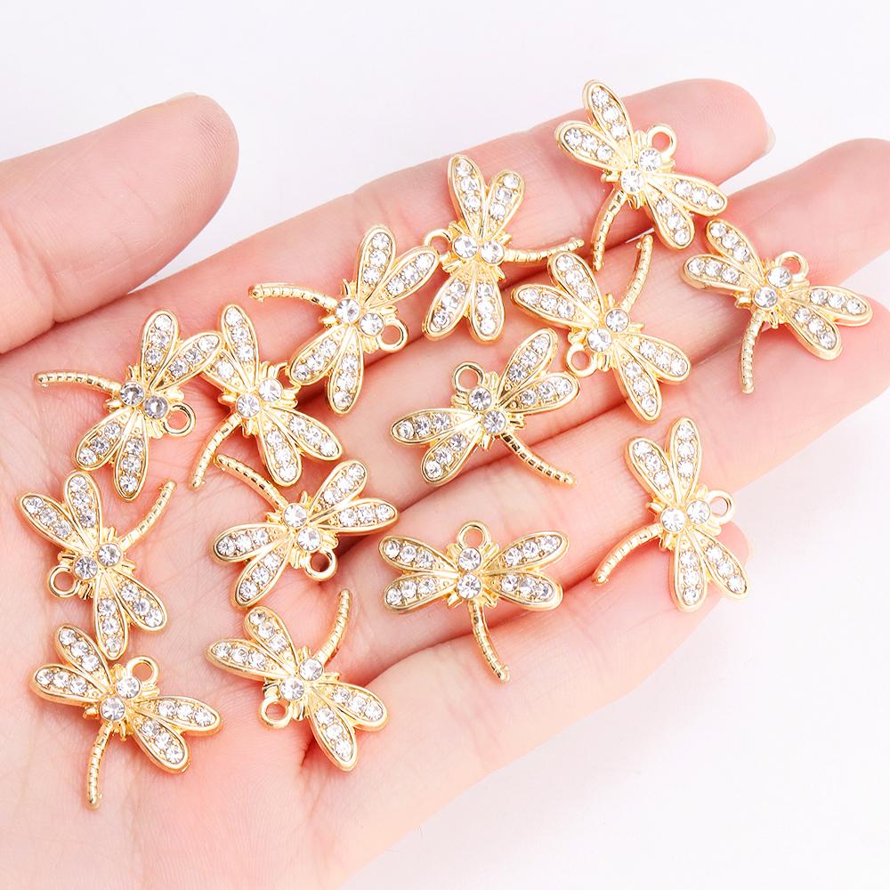 10Pcs 22*17mm Gold Colour Alloy Enamel Bee Pendant Oil Dripping Animal Charms for Jewelry Making DIY Necklace Earrings Accessory