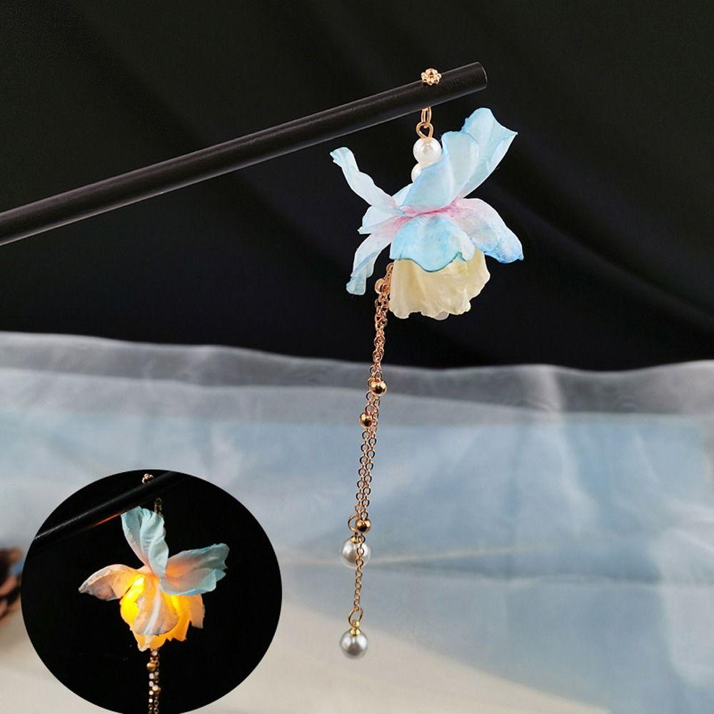Bridal Tassel For Girls Flower Women Hair Sticks Chinese Hair Fork Korean Hanfu Hairpins Hair Clip