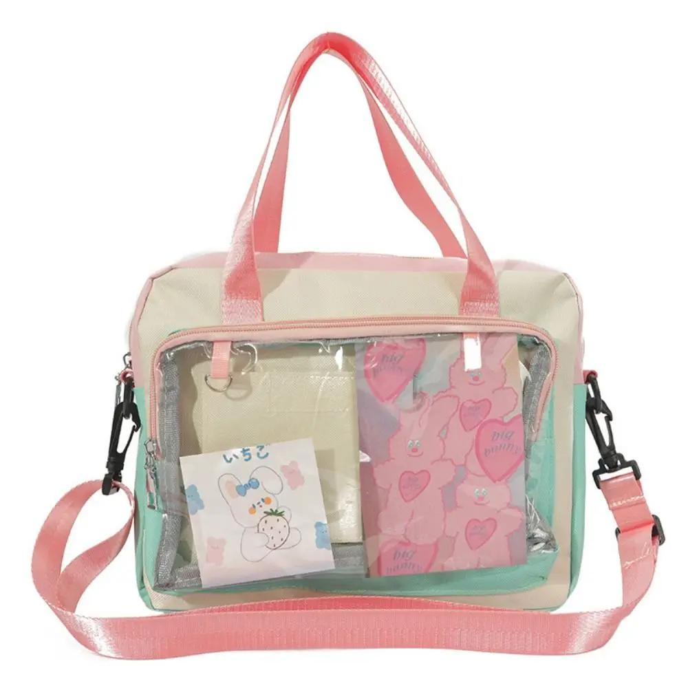 Large Capacity Anime Expo Ita Bag Cross Body Contrast Color Transparent Pocket Itabag Badge Ita Bag Cotton Doll Bag Shoulder Bag