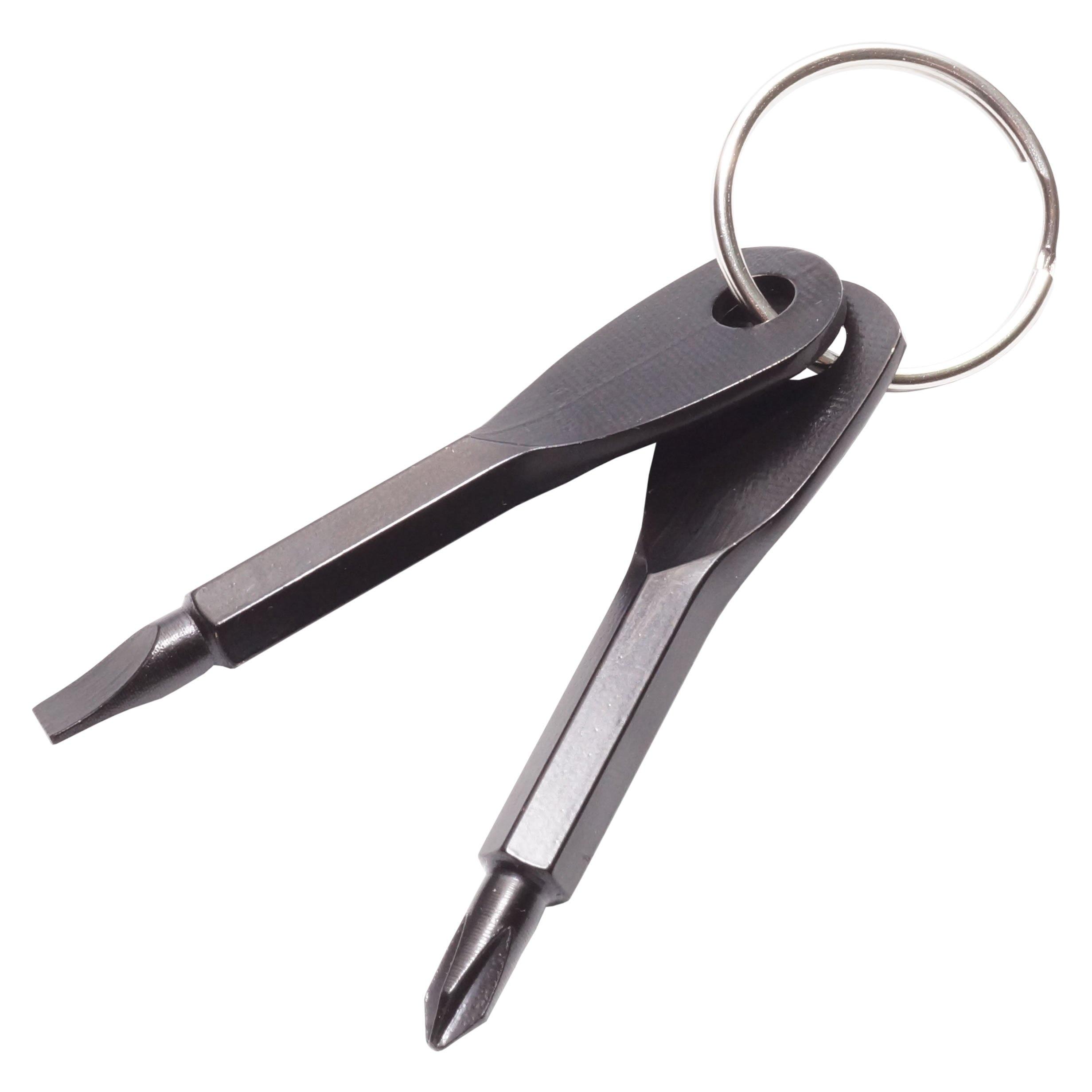 Mini screwdriver set of 2 with key ring, Phillips screwdriver, чёрный