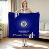 1PC Chelsea F Custom Name Patterned Flannel Blanket Suitable For All Seasons for Home Decor Warmth and Comfort Gifts Holiday Present