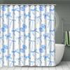 Blue Bowknot Curtains Shower Curtain Set For Bathroom Modern Bath Rug Decor For Bathroom Shower Curtains Multi-Size With 12Hooks