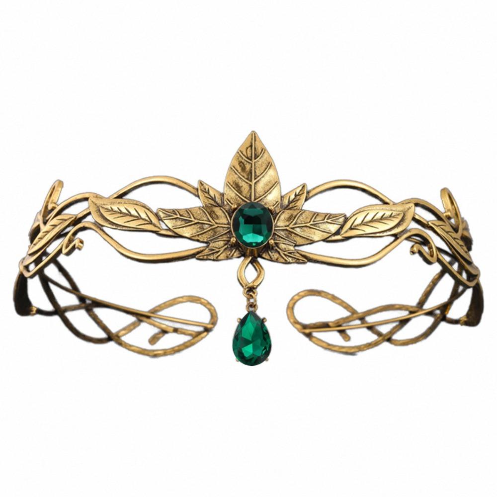 Vintage King Round Elves Crown Baroque Zinc Zinc Alloy Rhinestone Headdress  Bridal Party