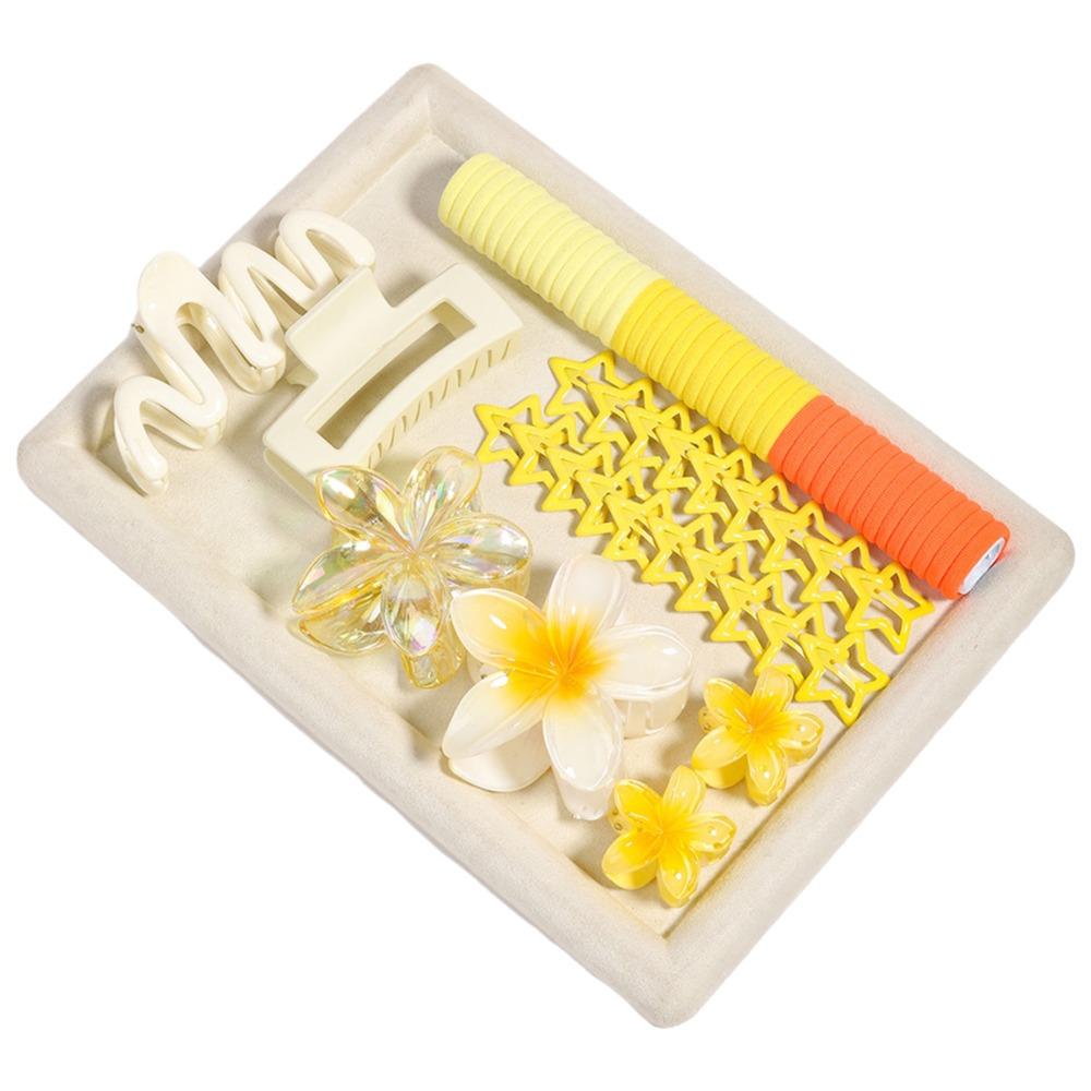 

76PCS New Dopamine Hair Accessories Kit Flower Shaped Multi-Styles Elastic Colorful Band Hair Circles For Women Daily Party Gift жёлтый