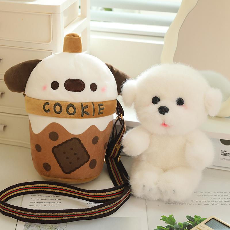 Cute Teacup Dog Backpack Girl Street Messenger Bag Children'S Teddy Dog Doll Bag Birthday Gift
