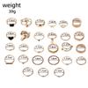 Conjunto de Anéis Femininos da Moda com 27 Peças - Anel Feminino Anel de Metal Anel Brilhante Anel de Metal Presente de Feriado