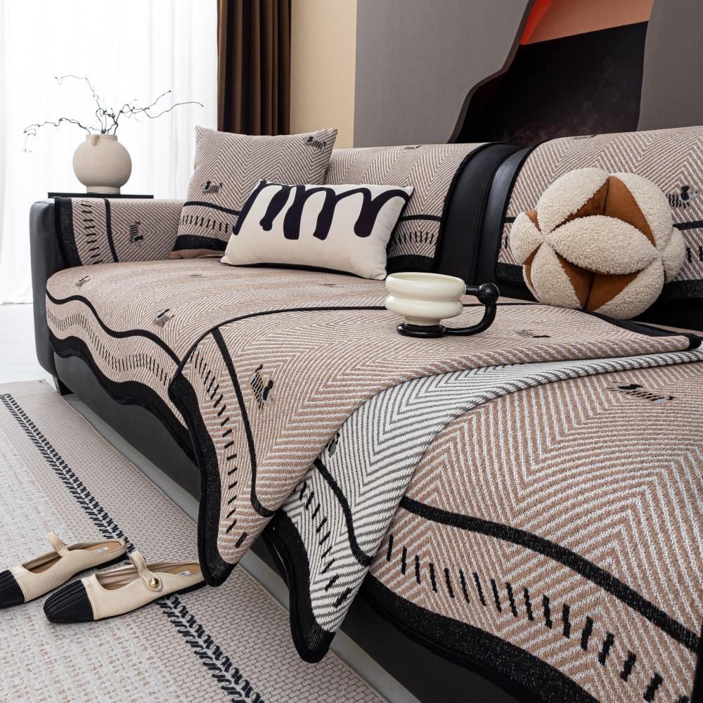 Irregular Chenille Dog Sofa Armrests Cushion Sofa Cushion Cover Non-Slip  Winter Sofa Protector Soft Anti-Skid Sofa Mats 70X70cm 1pc