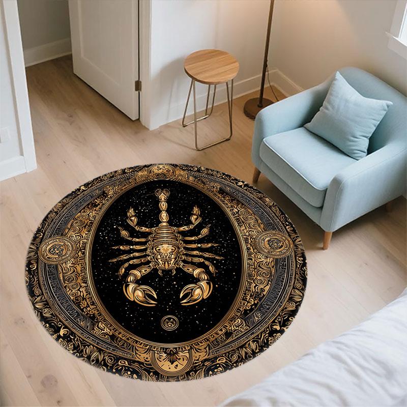 Spider & Scorpion pattern round rug,Carpet Rug for Living Room Bedroom Playroom ,Non-slip Floor Mat,Holiday Gifts and Birthday Gifts.