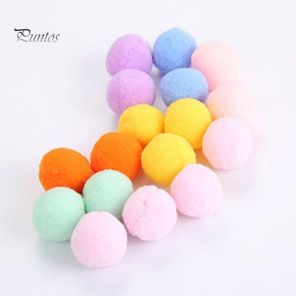 Puntos Pet 12Pcs Cat Kitten Soft Plush Ball Assorted Molar Play Scratch Interactive Toy