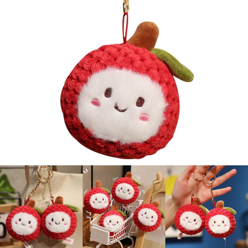 Cartoon Lychee Plush Keychain Cute Fruit Toy For Kids Gift