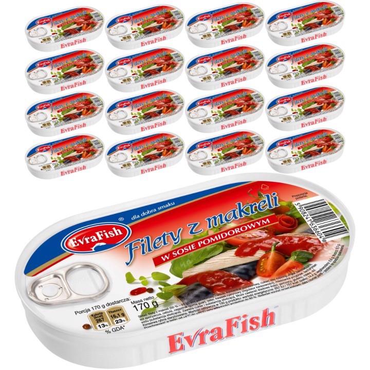 EvraFish makreles filejas tomātu mērcē 170