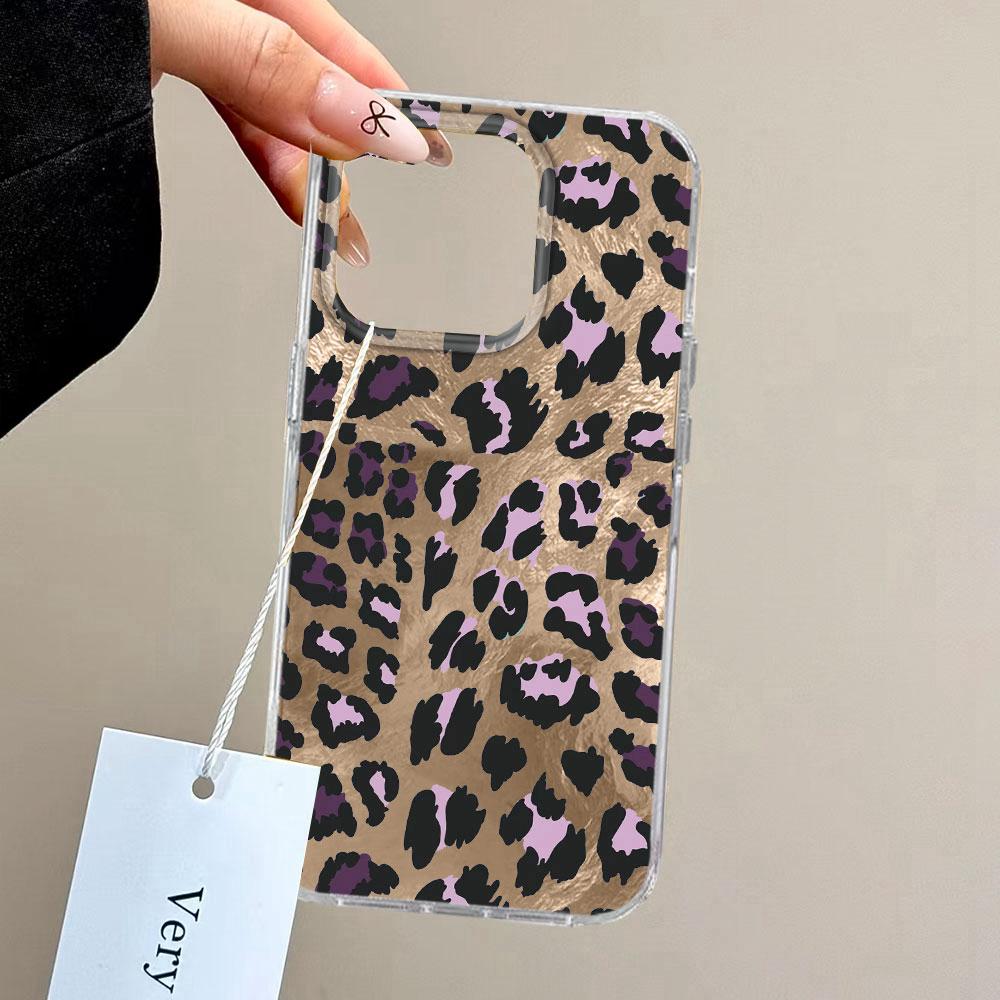 Luxury Leopard Purple Pattern Phone Case for Samsung Galaxy A16 A55 A07 A17 A56 A36 A26 A53 A06 A14 A24 A34 A54 A15 A12 Cover