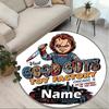 Custom Name Personalized Bride of Chucky Print Round Rug, Versatile Home Decor Carpet, for Playroom, Apartment, Balcony, Entryway, Hallway Gift
