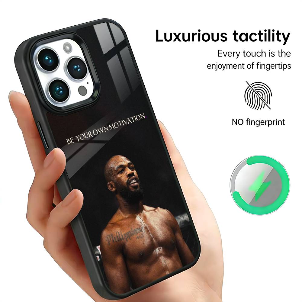 

Boxing J-Jon J-Jones Phone Case for iPhone 17/16/15/14/13/12/11 plus pro Max Wireless Charger Compatible Funda Case iPhone17