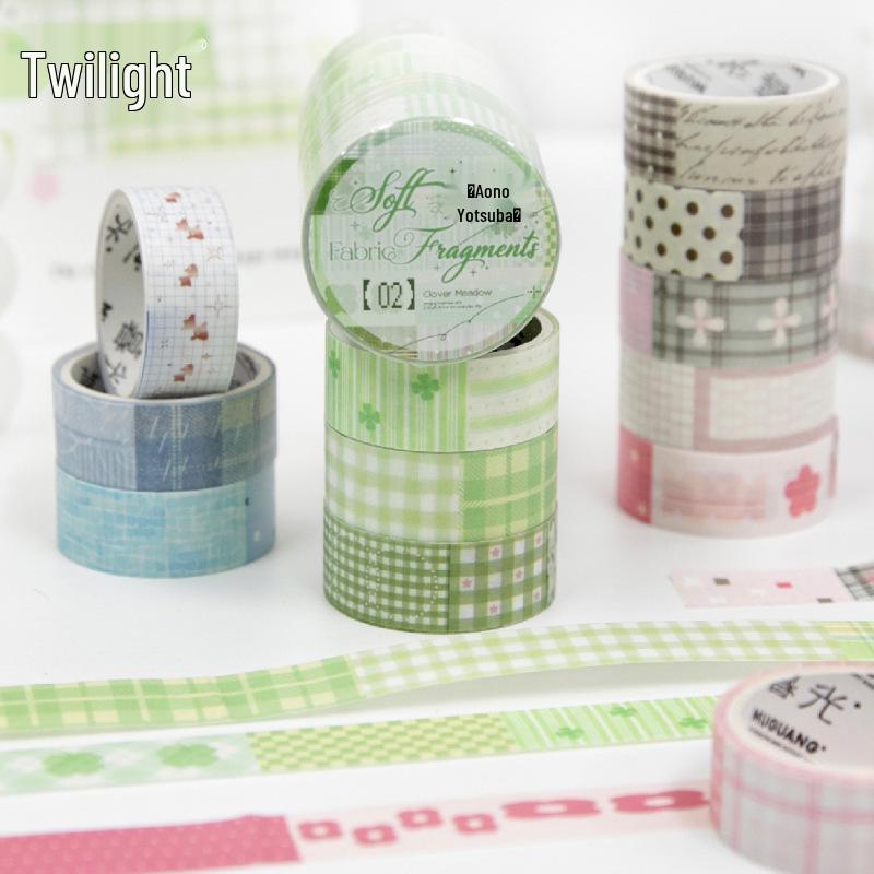 Twilight Fabric Scrap Series Washi Tape: Korean INS Journaling Essentials, 4 Fresh Designs.
