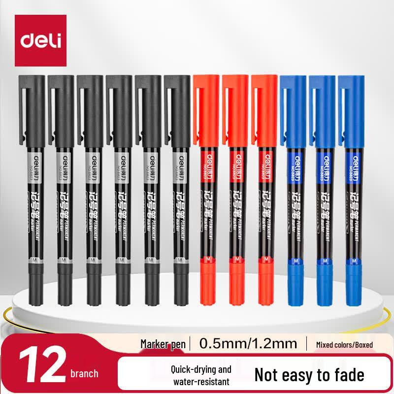 Deli 6823 Dual-Tip Marker Pen Set