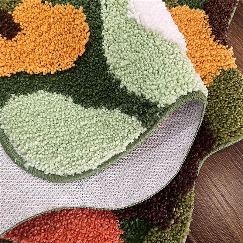 M-Modern-Irregular Green And Yellow Moss Carpet, Grass Moss Carpet Bedroom Kitchen Laundry Room Non-Slip Floor Mat