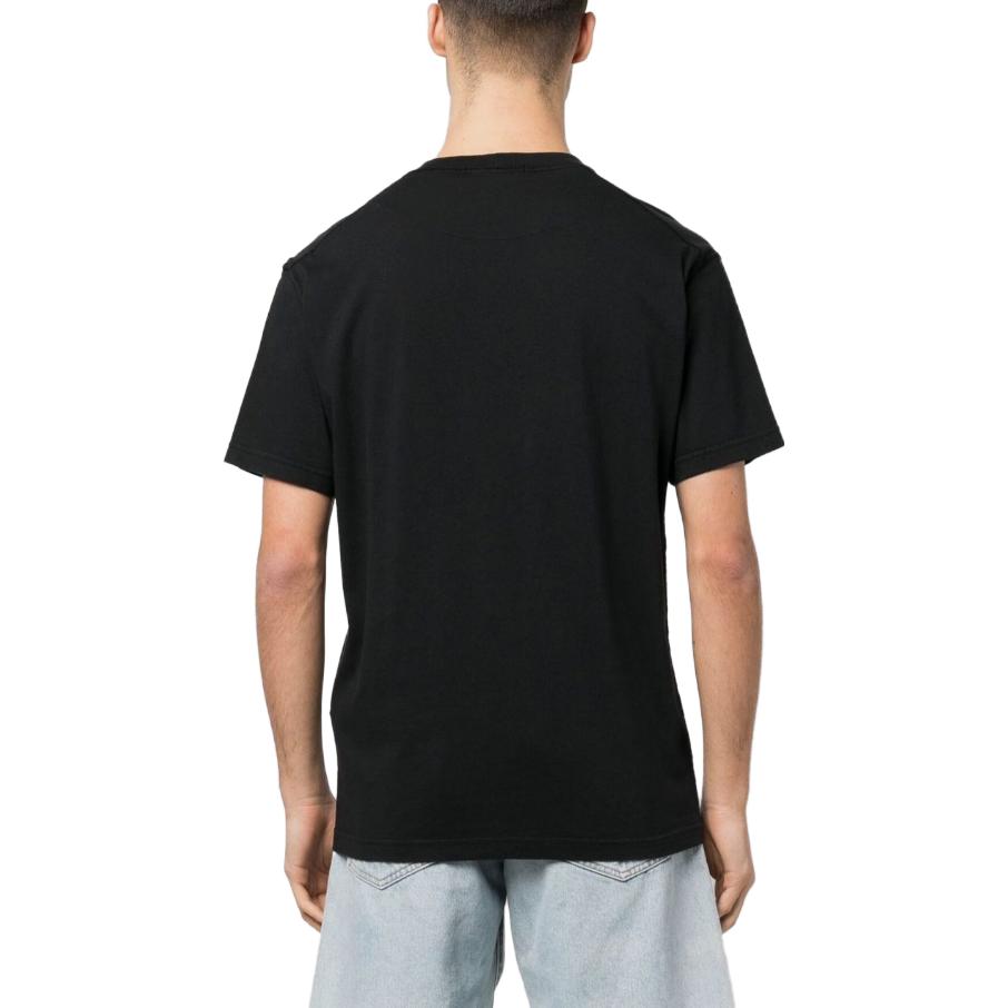 STONE ISLAND Locker sitzendes Rundhals-T-Shirt für Herren, einfarbig, kurzärmelig, Oberteile, Schwarz 101523757-A0029