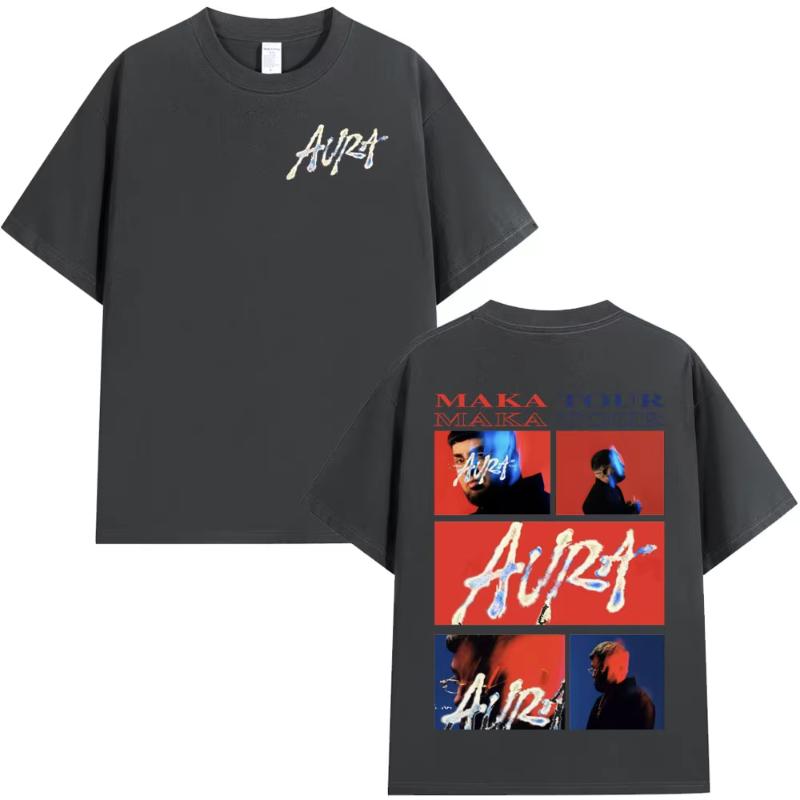 Rapper Maka Aura 2025 Tour Merch T Shirts Unisex Women Fashion Hip Hop Tshirt Summer Casual Cotton Short Sleeve T Shirt Streetwear