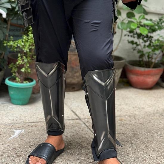 Armatura da Battaglia Nera Nanica Indossabile Costume Cosplay da Guerriero di Moria per LARP, Gioco di Ruolo Fantasy Halloween