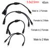 40cm 5.5x2.5mm 18AWG 10A 5V-36V 2-Wege 1 Stecker auf 2 Stecker Buchse DC Netzteil Adapter Kabel 5.5x2.5 Verteiler Stecker