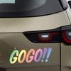 GOGO Car Stickers Cute Character Text Decals - Universal for Car/Electric Vehicle/Motorcycle, Pink Body Decor Stickers, Removabl