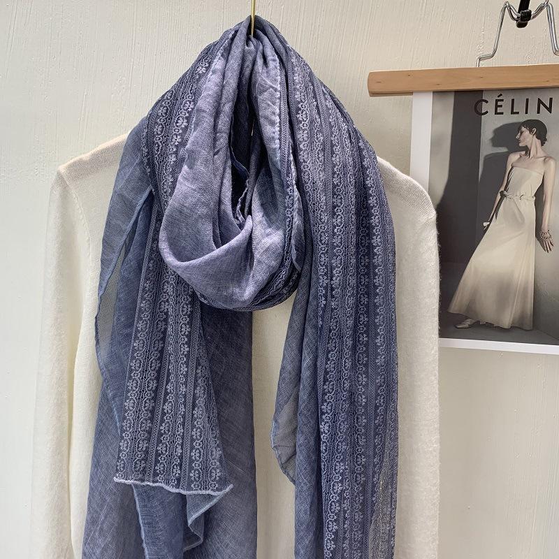 Vreovor Gentle Lace Linen Thin Scarf Fashionable Women'S Outer Shawl Early Spring And Summer Foreign Style Gift
