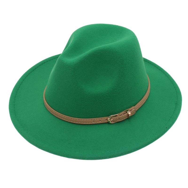 Fedora Spring And Summer Small Belt Felt Hat Percussion Performance Jazz Hat Woolen Top Hat Big Eaves Hat