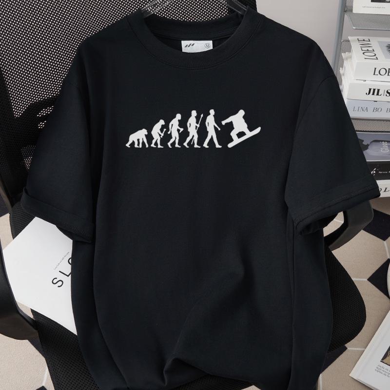 

Унисекс Графическая футболка для катания на лыжах, Высококачественный свободный крой, Чистый хлопок, Короткий рукав 1102-12 S