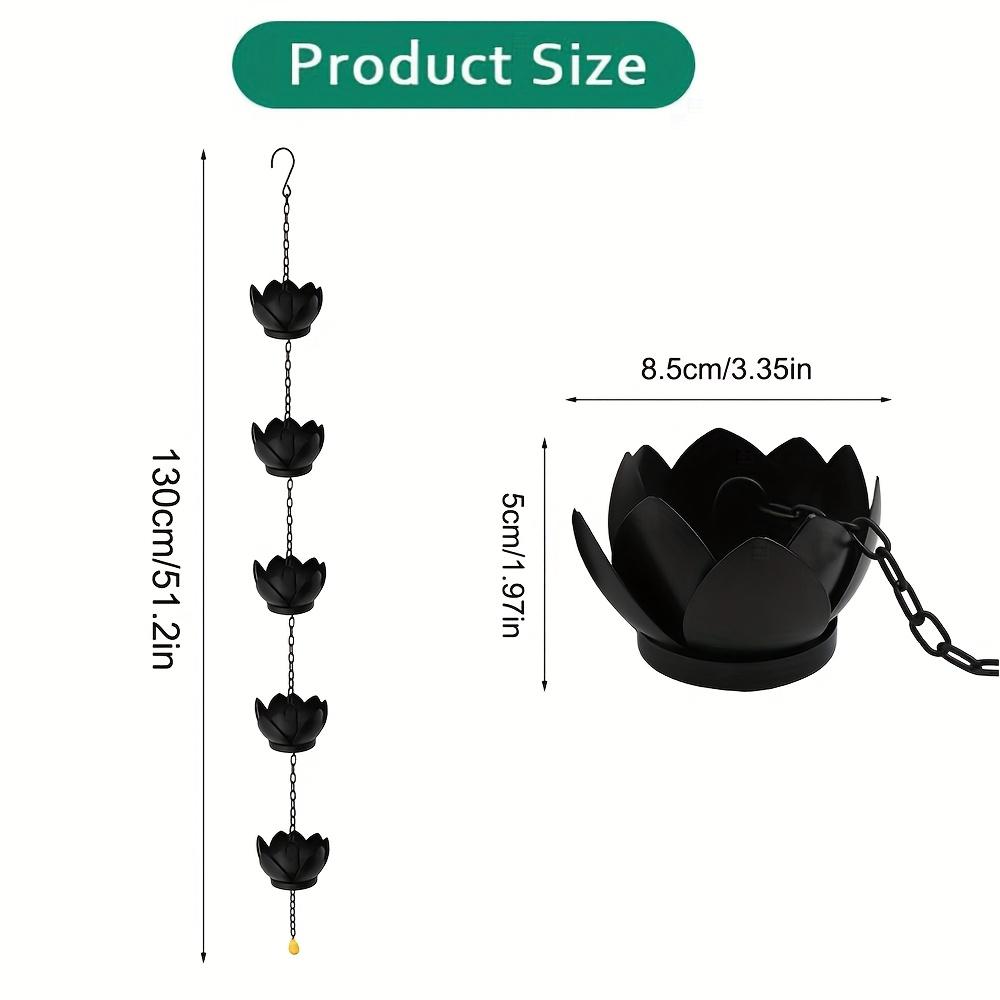 1pc Creative Retro Heavy-Duty Iron Rain Chain Elegant for Lotus Flower Chain for Gutters Downspouts Decorative Outdoor Water Drainage, Garden