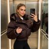 Giacca Piumino Corta da Donna in Cotone Autunno Inverno Casual Vestibilità Slim con Cappuccio Zip Chiusura Cappotto Caldo