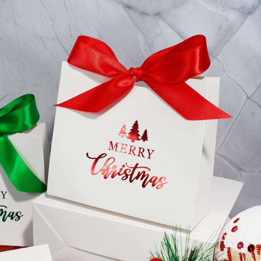 Christmas Gift Candy Box 3D Eve Cookies Favor Gift Packaging Box With Ribbon New Year Merry Christmas Party Decoration