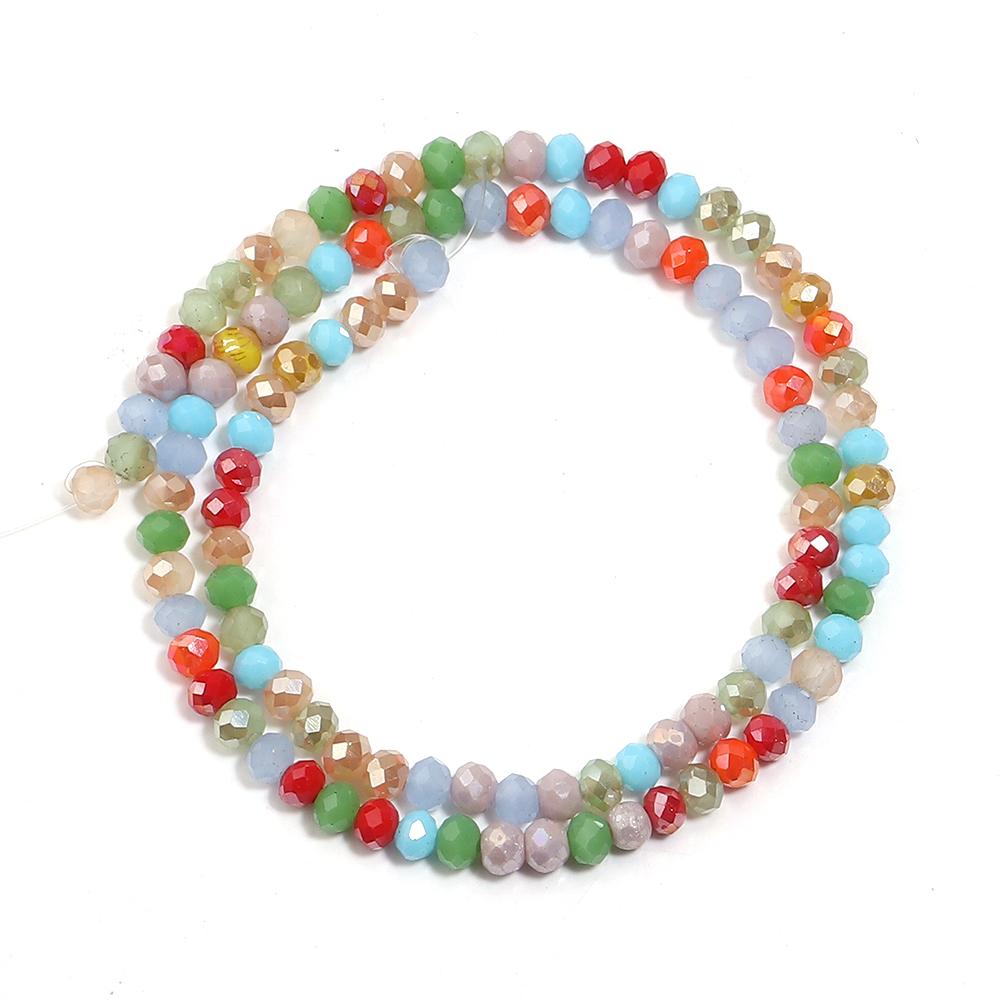 1 Strand 3x2mm Faceted Crystal Beads AB Mixed Color Glass Loose Spacer Bead For Jewelry Making DIY Necklace Bracelet Accessories