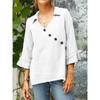 Women's Casual Button V-neck Shirt Top