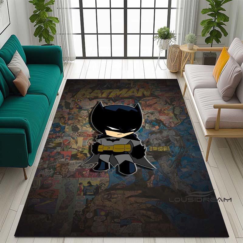 Cartoon Classic: Batman Area Rug — Batman Logo Accent Rug for Living Rooms & Kids' Bedrooms — Comfortable, Non-Slip, and Durable
