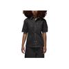 Air Solid Color Polo Letter Denim Short Sleeve Shirt Unisex Shirts Black FZ2131-010