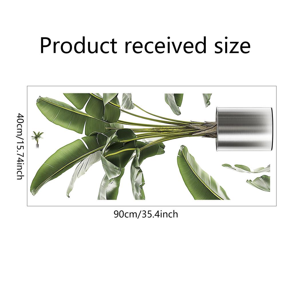 Green Plant Sticker Potted Plant Wall Sticker Home Shopping Mall Window Decoration Sticker Pvc Self-Adhesive Waterproof Customizable Pattern