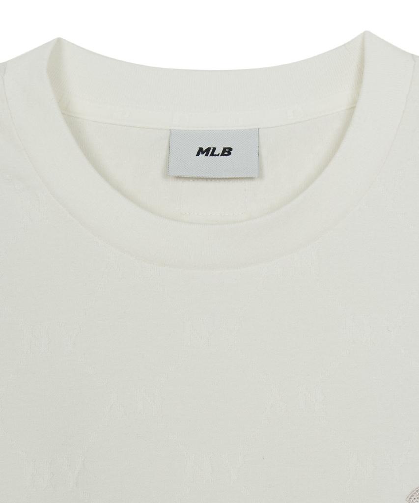 Emelbi Diamond Monogram Tone-Tone Jacquard Oversized Short Sleeve T-Shirt Ny (Ivory)