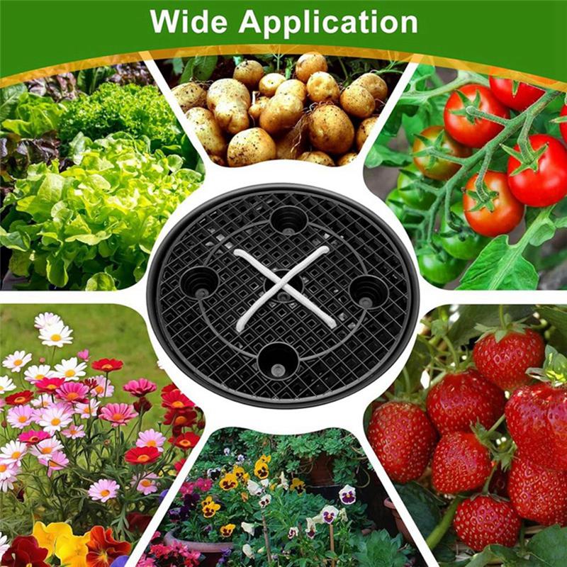 A84X-Self Watering Fabric Pot Base 4-Pack Auto Pots Fit 5 Gallon Grow Bags,Auto-Irrigation Water Delivery System