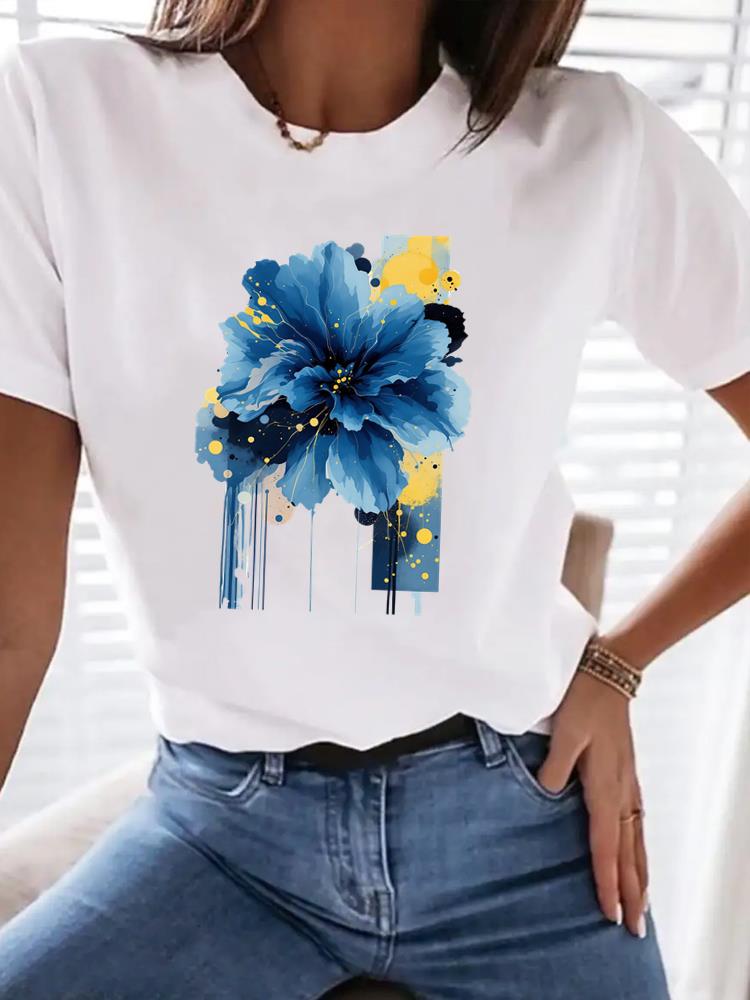 (Asian Size) Tee Top 90s sweet plant trend T Shirt Woman Print Fashion Female Short Sleeve Women Clothing Graphic T-shirts
