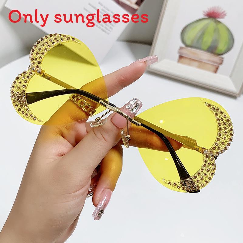 No Ip Womens Heart Shape Handmade Sunglasses With Uv400 Protection For Parties And Stage Shows